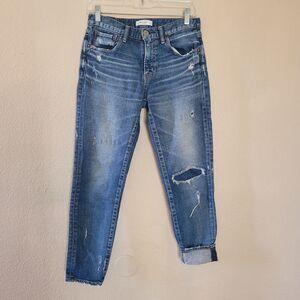 MOUSSY VINTAGE Lenwood Distressed Mid Rise Skinny Jeans Size 27 Japan Selvedge